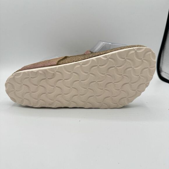 New Birkenstock Gizeh Sandals Washed Metallic Pink Leather Size US 6 Regular Fit - Picture 6 of 8